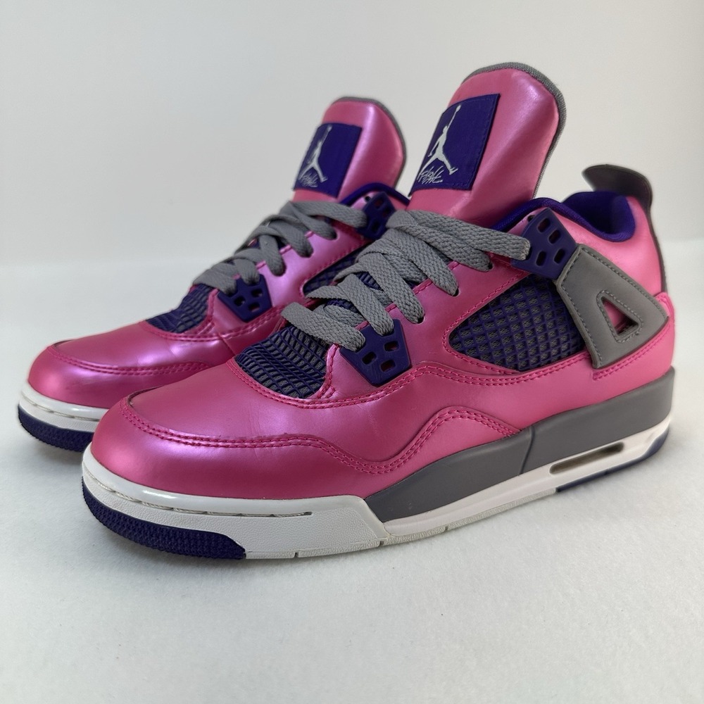 Nike Air Jordan 4 Retro GS Pink Foil 2013 487724-607 Size 6Y